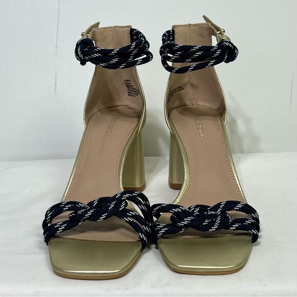 BCBGeneration Telila Gold Rope Block Heel Sandal 6.5 NWT - Picture 2 of 9